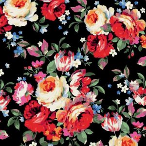 Black Poly crape and poly ggt. Digital printed fabric
